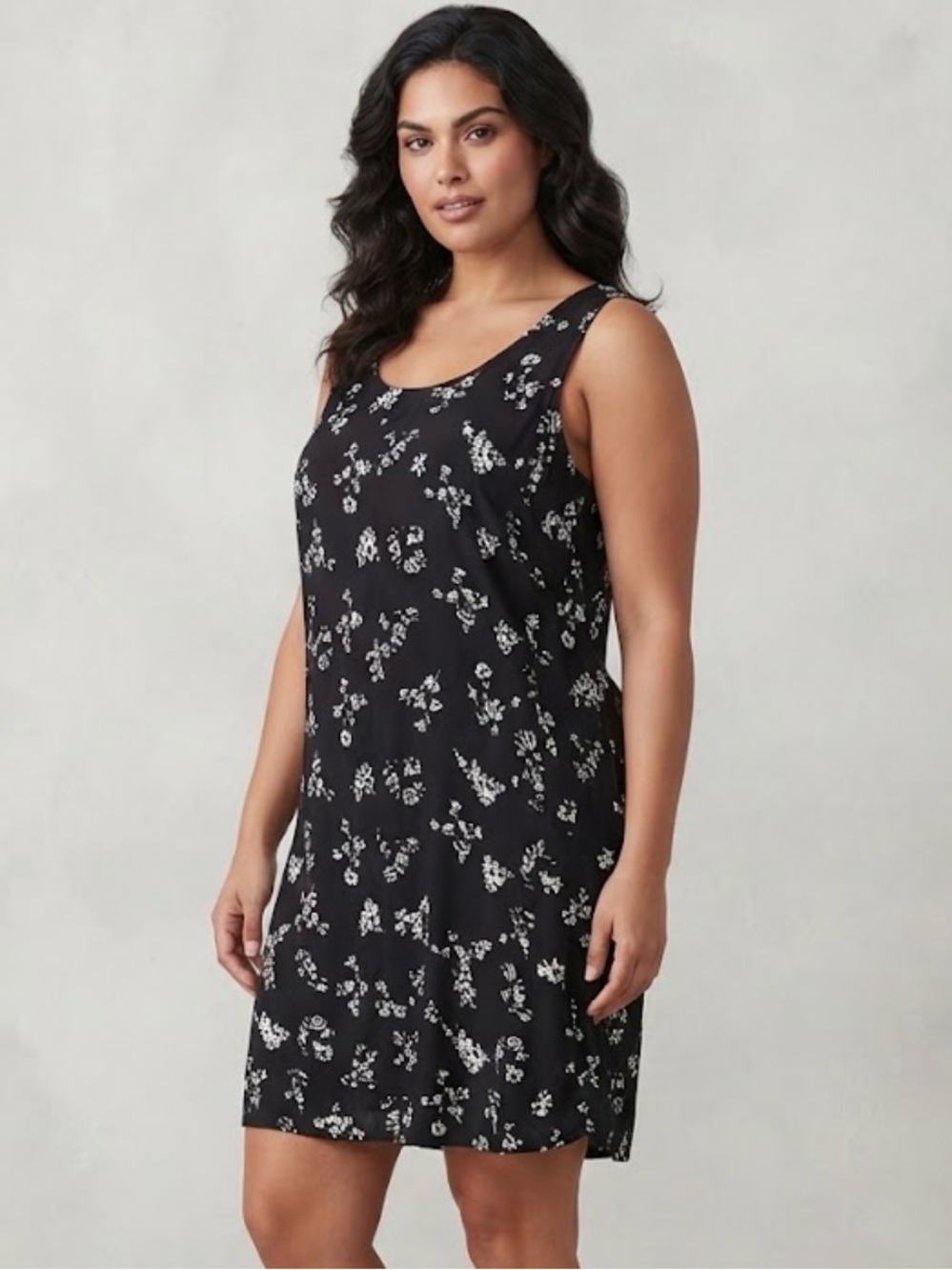 Cottagecore Casual Chic DIP Black Floral Dress XXL